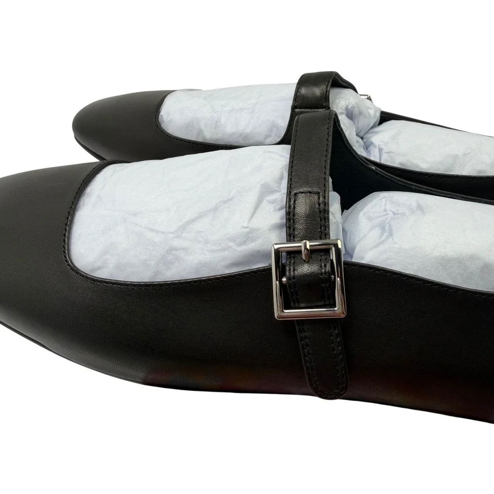 NIB Jeffrey Campbell Elise 2 Mary Janes Black Leather Sz 10 Anthropologie Ballet